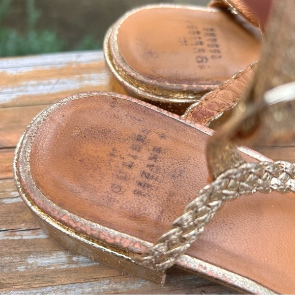 SEZANE Rosa Low Sandals in Smooth Braided Gold - Picture 5 of 10